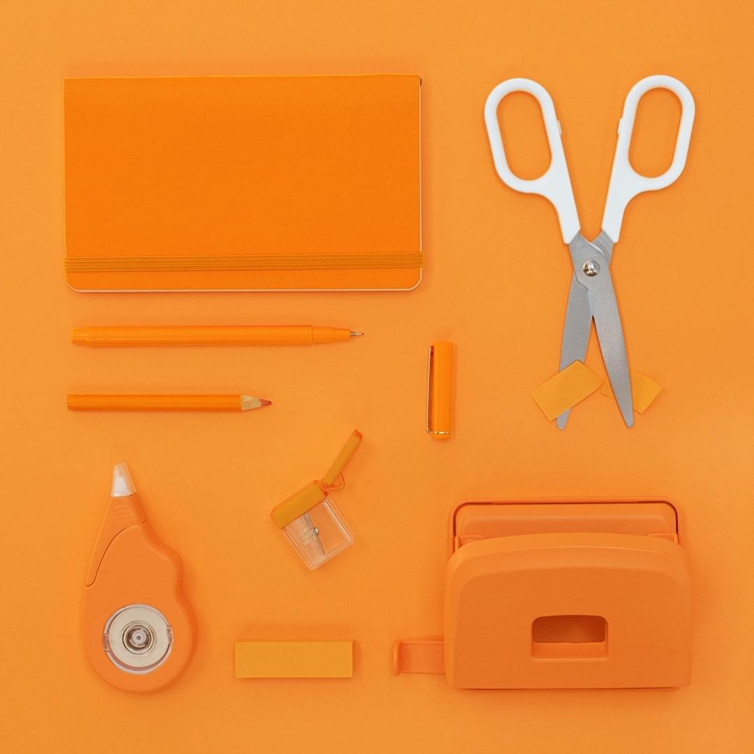 Vierkant knippen plakken oranje wit